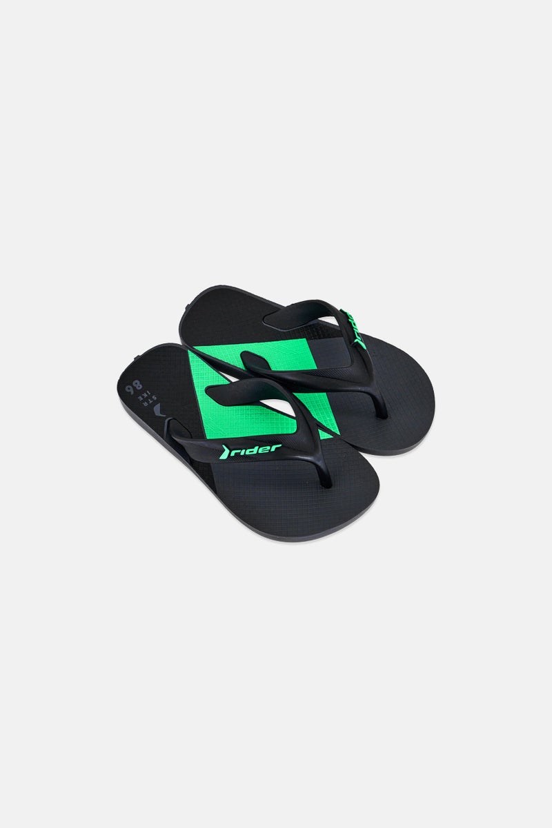 RIDER Kids Boy Strike Graphics Slip On Slippers, Black - Image 2