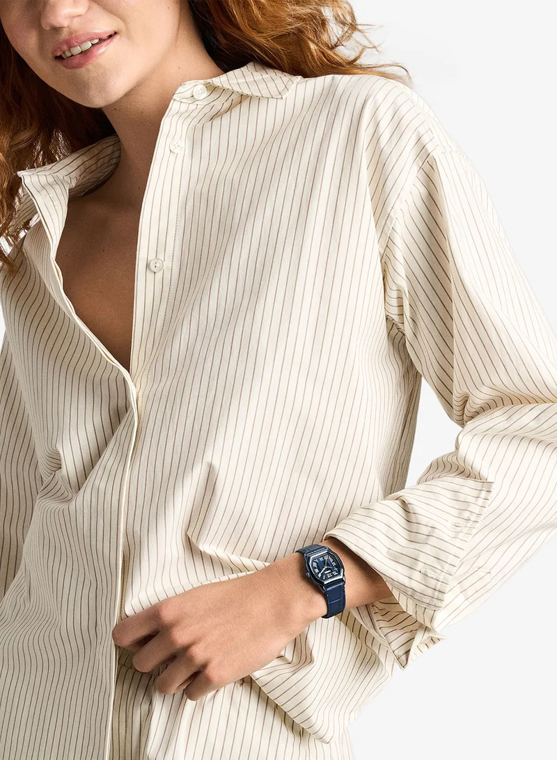 فوسيل Stainless Steel Leather Strap Analog Watch
