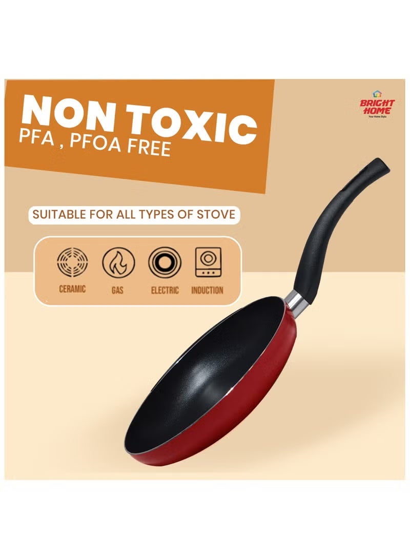 Bright Home Non-Stick Aluminum Fry Pan Set – 2 Pieces (20 & 24 cm) – Safe for Cooking – Even Heat Distribution – Practical & Easy to Clean - Image 4