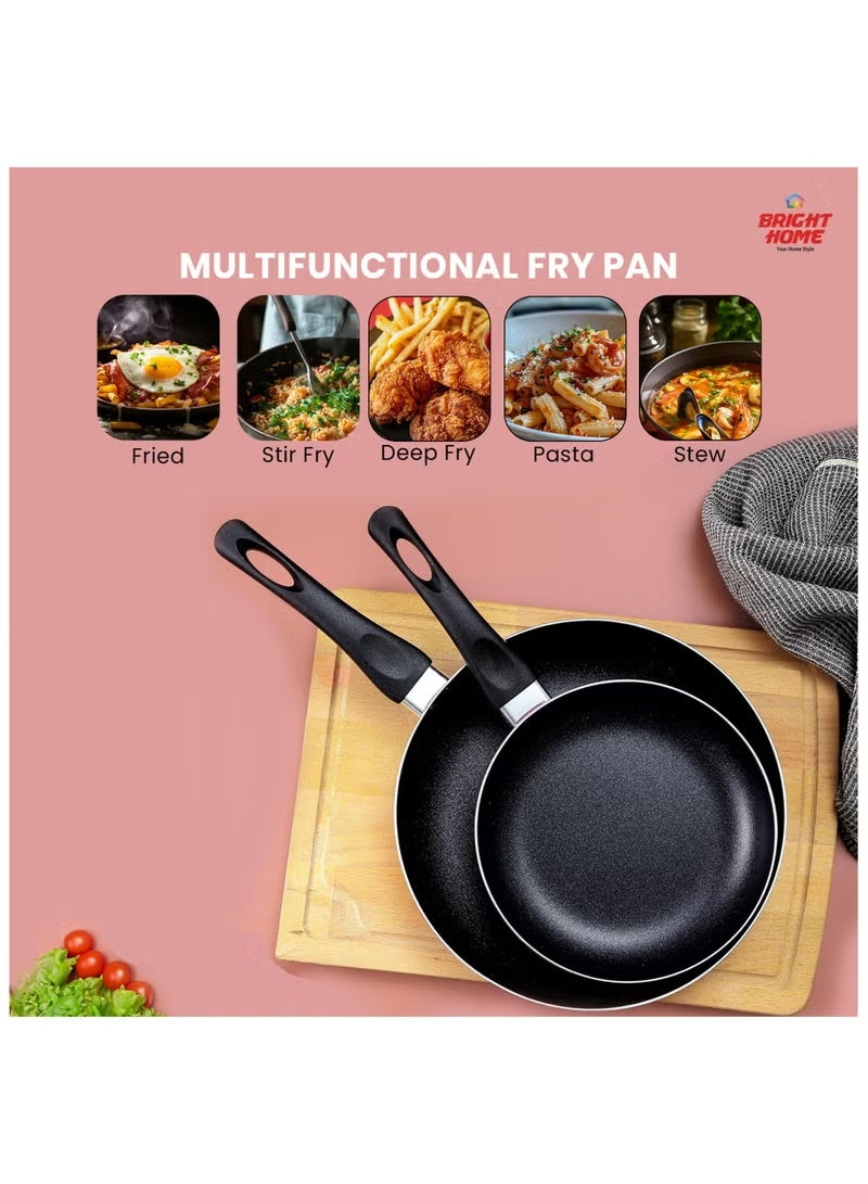 Bright Home Non-Stick Aluminum Fry Pan Set – 2 Pieces (20 & 24 cm) – Safe for Cooking – Even Heat Distribution – Practical & Easy to Clean - Image 5
