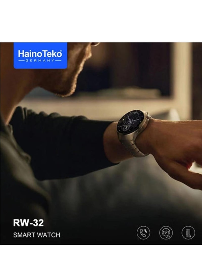 Haino Teko Haino Teko RW32 Smart Watch IPS HD AMOLED Screen Curved Glass Three Bands Silicone Stainless Steel Leather  - Image 3