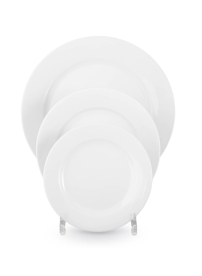 دانيا طقم سفرة أبيض فاخر بون شاينا المكون من 30 قطعة، الذي يجمع بين التصميم العصري والجودة العالية - Image 4