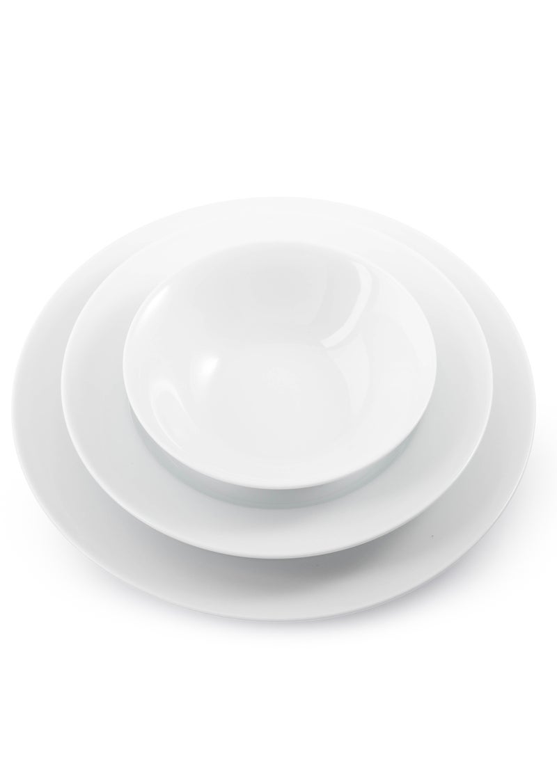 دانيا طقم سفرة أبيض فاخر بون شاينا المكون من 30 قطعة، الذي يجمع بين التصميم العصري والجودة العالية - Image 5