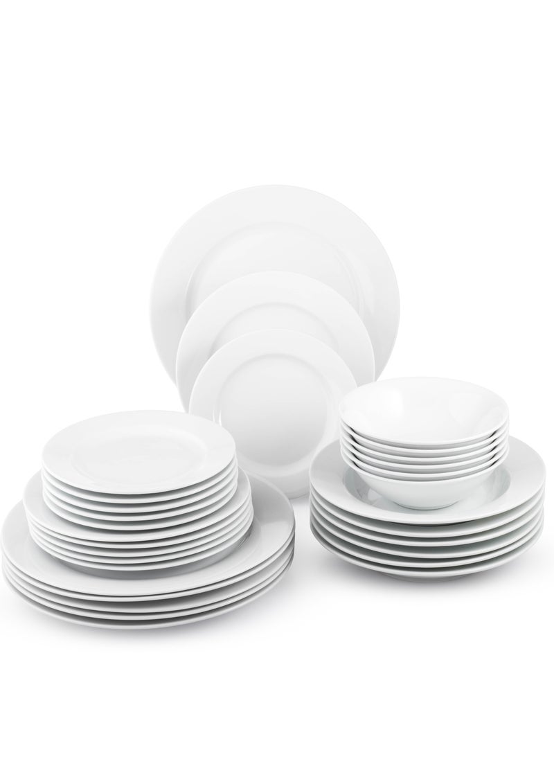 Dania Bon China Luxury White Dinner Set 30 Pieces, Combining Modern Design with High Quality  - Image 1