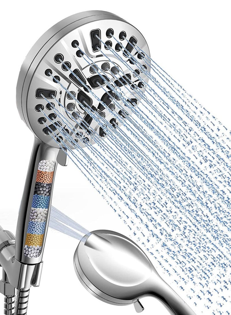 رأس دش محمول مزود بفلتر طلاء كهربائي مع 10 مستويات لضبط رذاذ الماء، رأس دش محمول للتدليك المائي وتنظيف أحواض الاستحمام والحمامات والزوايا والبلاط والحيوانات الأليفة. - Image 2