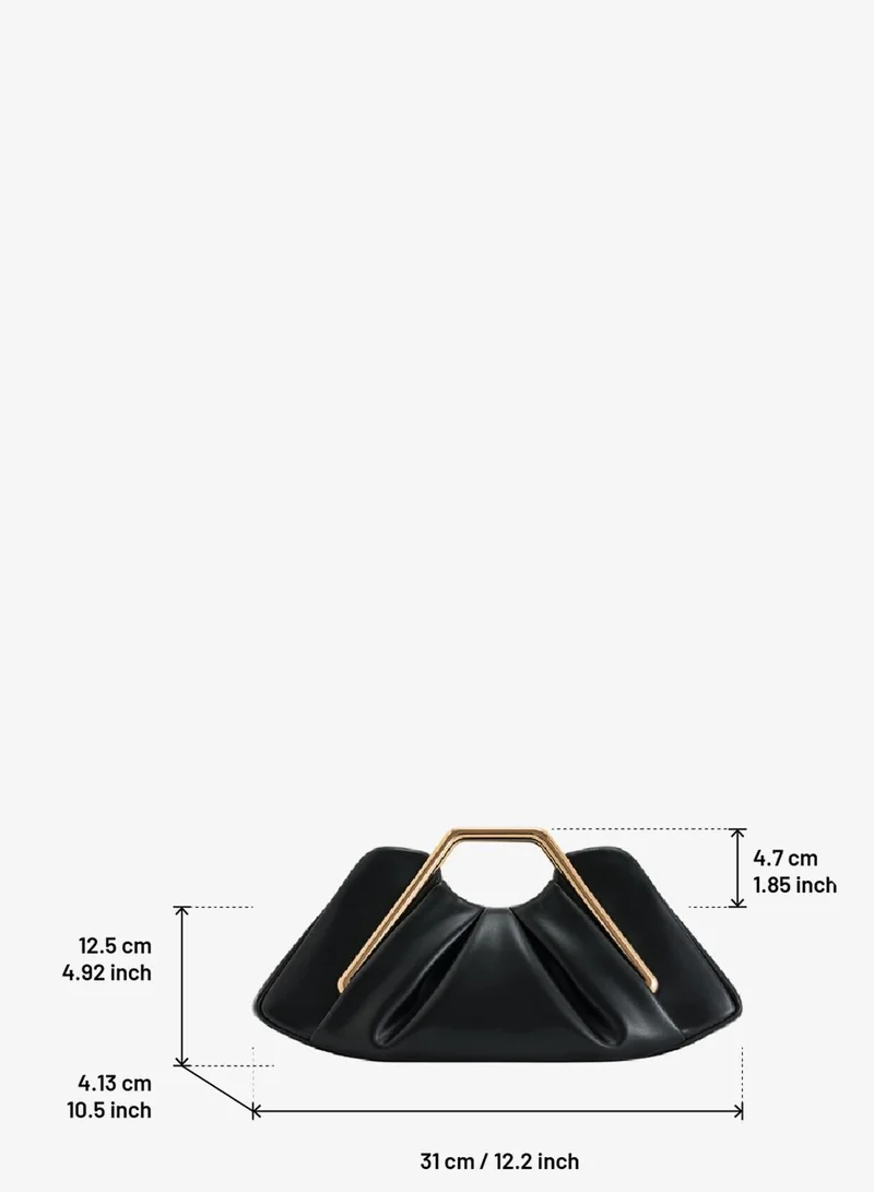 Jw Pei Black Lila Metal Frame Clutch for Women | Best Price UAE