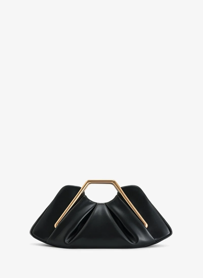 Lila Metal Frame Clutch