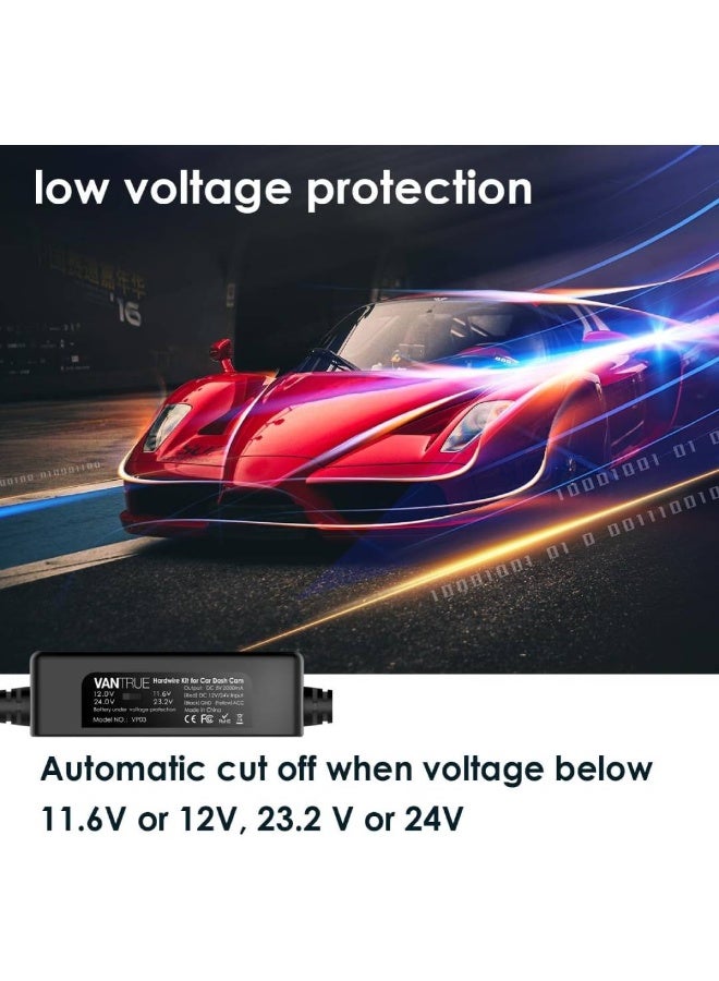 Vantrue USB Type C 12V 24V to 5V Hard Wire Dash Cam Kit with Extra Circuit Fuses, Low Voltage Protection for N4, N5, N4 Pro, N2 Pro (2023), E1, E1 Lite, E2, E3, N2S - Image 4