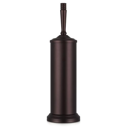 Hioflyme Bronze Toilet Brush and Holder Set, Stainless Steel Toilet Brush for Bathroom,Heavy Duty Bronze Toilet Bowl Brush and Holder,Deep Cleaning Modern Toilet Cleaner Brush -Space Saving, Covered Brush - Image 1