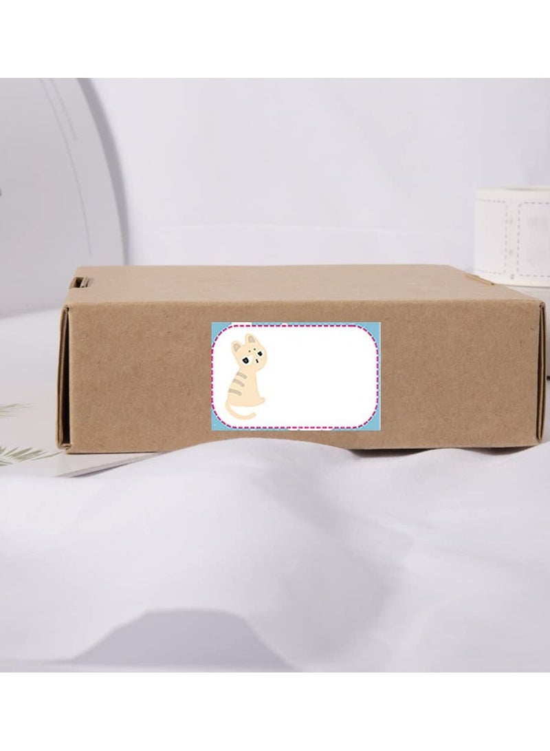 Zikra Name Tag Stickers Animal Roll Adhesive Labels Name Badge Personalized Border Stick on Kids Clothes Desk Box Mailing Teachers Nursery Office School Home Supplies, 5 Roll 1750 PCS - Image 3