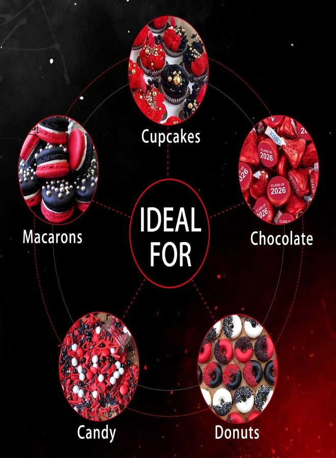 XCX Graduation Cupcake Stand Decoration, 3 Tier Congrats Grad Party Cupcake Holder Tower, Cardboard Grad Theme Dessert Cookies Stand for Graduation Party Supplies Favors (Red & Black) - Image 3