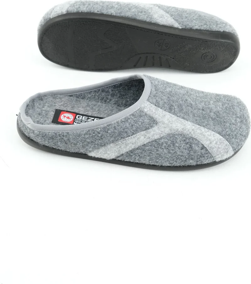 جيزر Winter Men's Pu Bottom Felt Home Garden Slippers with Removable Insoles