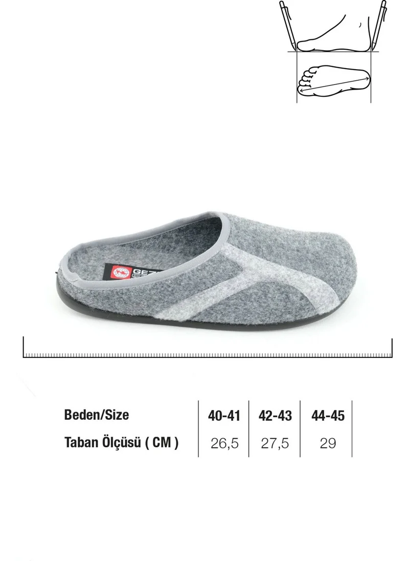 جيزر Winter Men's Pu Bottom Felt Home Garden Slippers with Removable Insoles