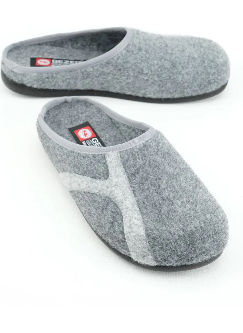 جيزر Winter Men's Pu Bottom Felt Home Garden Slippers with Removable Insoles