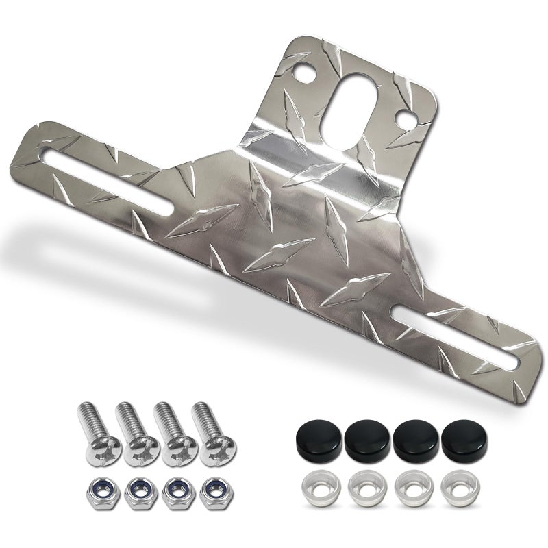 FBJTDQ Trailer License Plate Bracket Frame- Aluminum Heavy-Duty Bracket Holder for Trucks, Trailers, RVs, Boats, 1 Pack Universal License Plates with Mounting Screws, Caps - Image 1