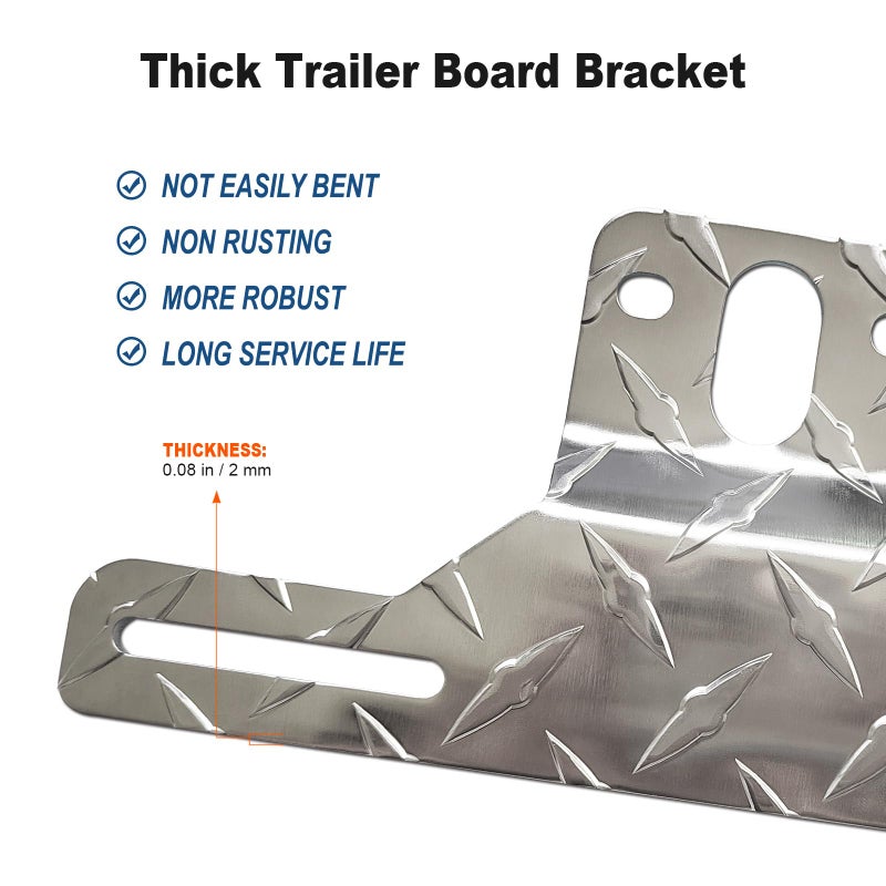 FBJTDQ Trailer License Plate Bracket Frame- Aluminum Heavy-Duty Bracket Holder for Trucks, Trailers, RVs, Boats, 1 Pack Universal License Plates with Mounting Screws, Caps - Image 4