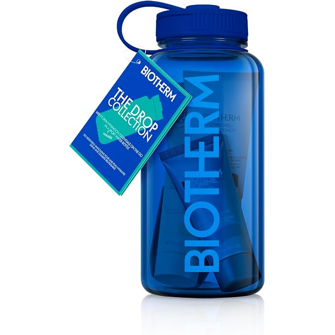 BIOTHERM The Biotherm Drop - The Power Drop for Men, Hydration Essentials to Quench Your Skin & Body's Thirst Post-Workout Packed in a 1L Recycled Reusable Plastic Waterbottle with 4 Body and Skincare Products - Image 2
