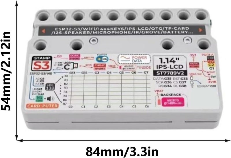 Cardputer Portable Embedded Systems Development Board 56 Card Keyboards Microcontroller StampS3 Programming Tool - Image 3