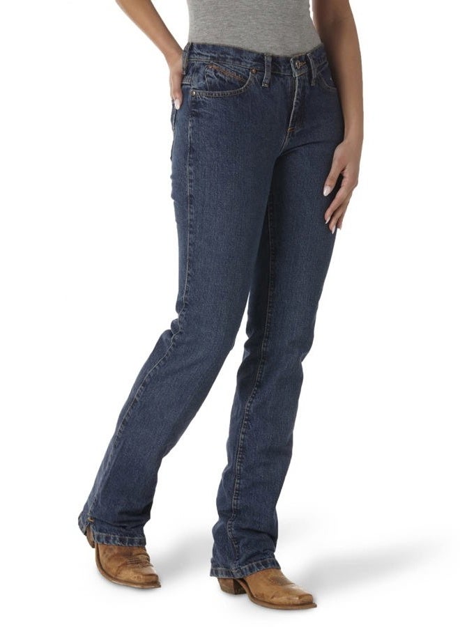 Wrangler Women's Cash Mid Rise Vented Hem Ultimate Riding Jean, American Spirit, 15W x 34L - Image 1