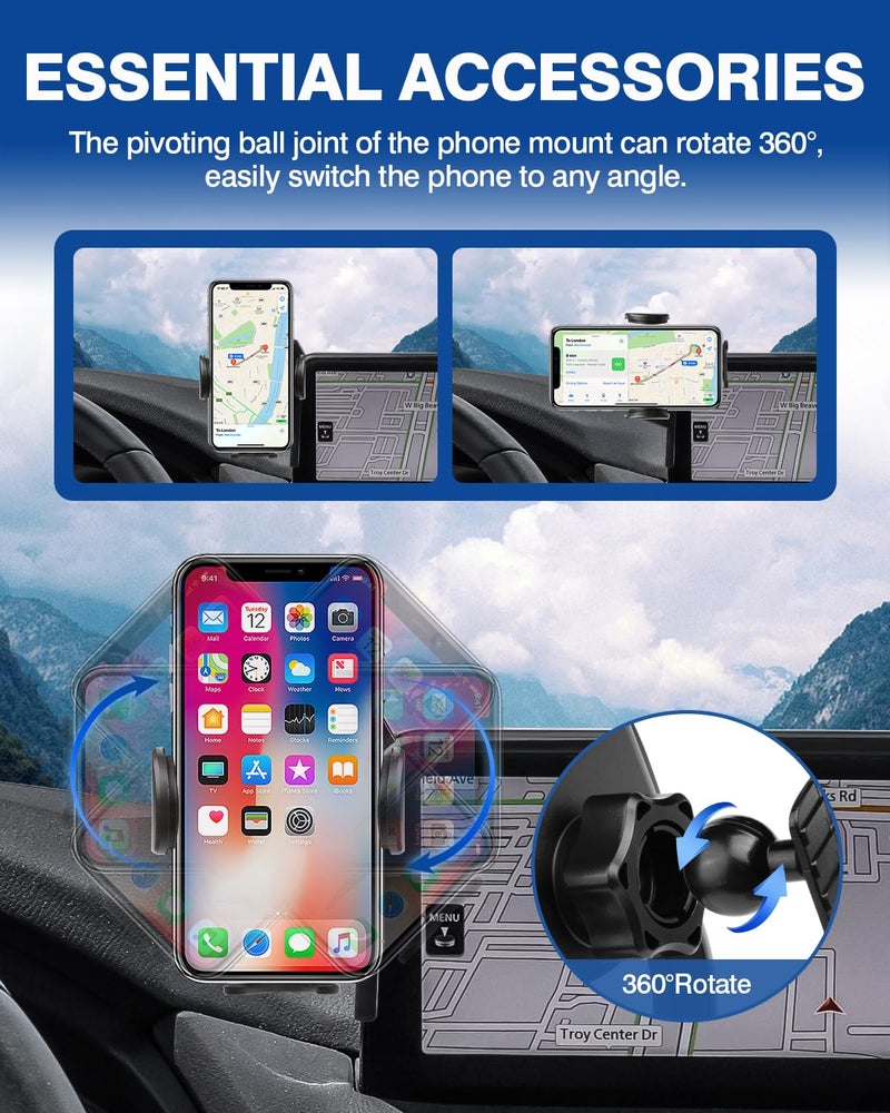 Autorder Car Phone Holder for 2021-2025 Mazda CX-5 CX5 Accessories Phone Mount with Dash Organizer for CX5 with 10.25-Inch Screen Cell Phone Automobile Cradles Hands-Free 360 Degree Rotation - Image 4