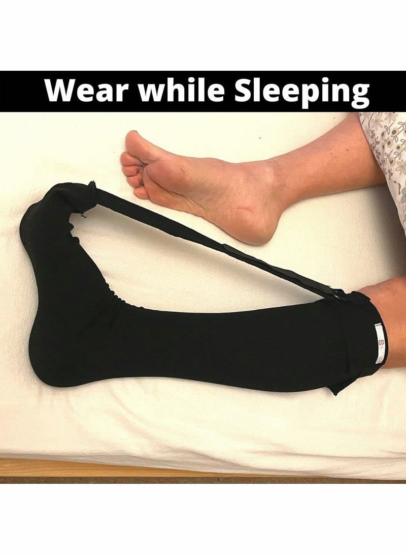 Barakah Plantar Fasciitis Night Sock Brace | Dorsal Splint Compression Socks for Achilles Tendonitis & Plantar Fasciitis Treatment | Provides a gentle stretch overnight | Lightweight | Black L XL - Image 3