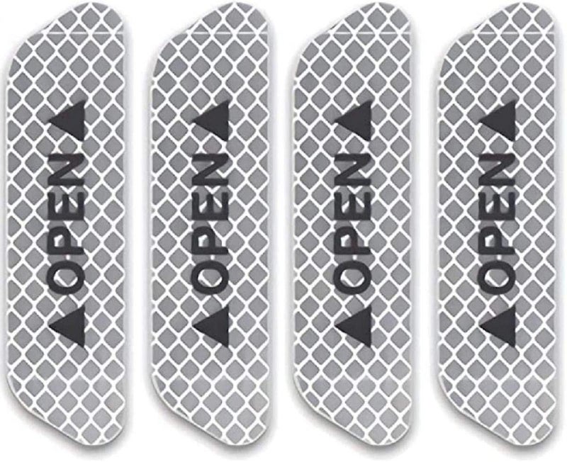 Careflection Shop360 Car Door Reflective Open Sign Fluorescent Warning Sticker Night Decal Anti-Collision Mark N66 high risk Safety( 4 – Pieces), Universal Auto & Conspicuity nylon fabric Vinyl Strip(BRIGHT WHITE) - Image 1