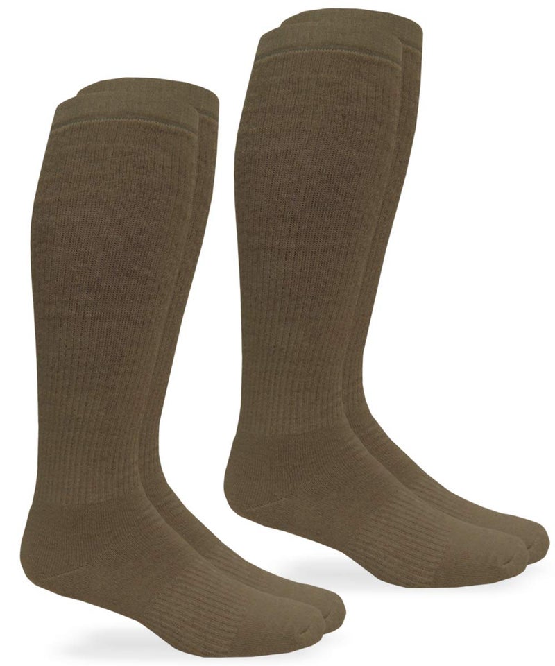 Jefferies Socks Mens Women's Unisex Military Ultra-Dri Tactical Over The Calf Boot 2 Pack Sock, Coyote Brown, 13-16 US - Image 1