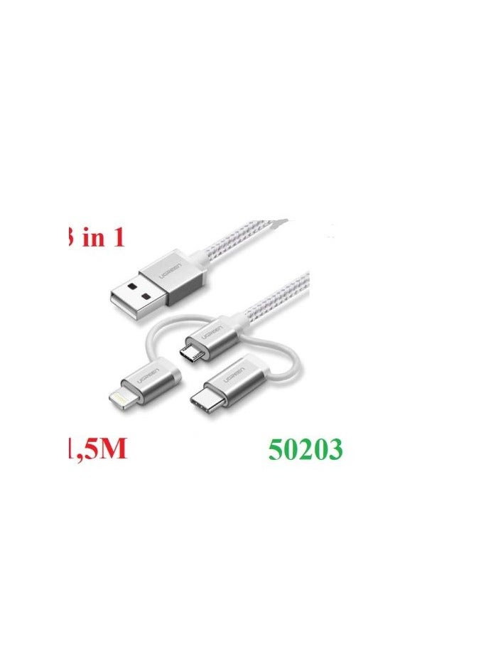 sia CABLE 3*1 USB-A TO MICRO & TYPE-C & LIGHTING