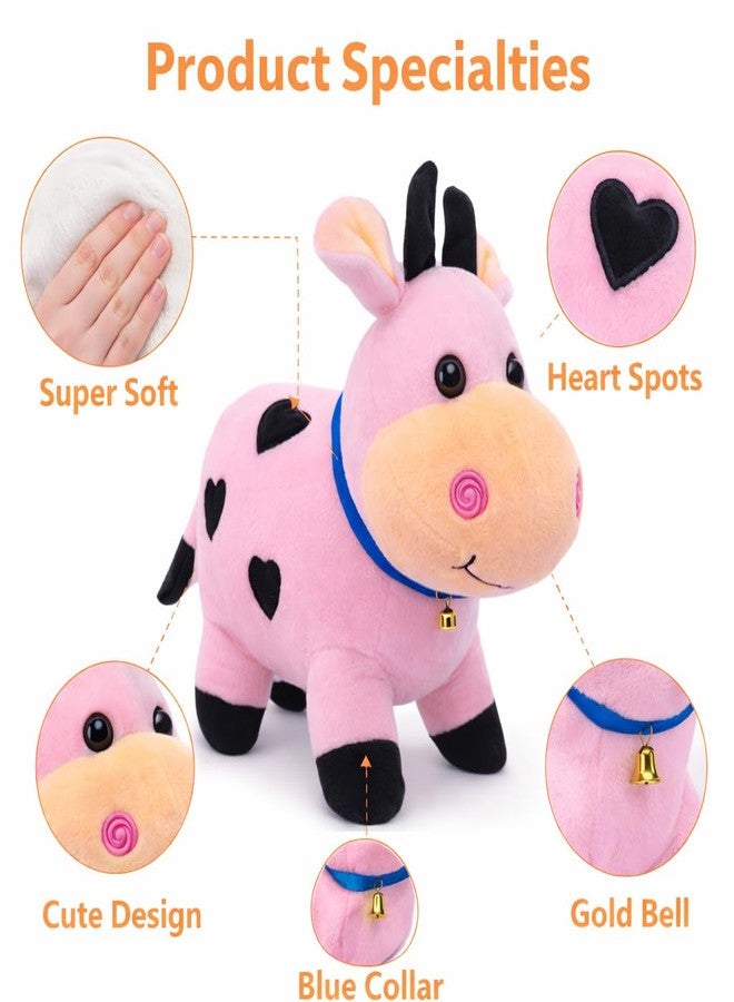 Aruvia Cute Cow Soft Toy Plush (27 cm) | Pink Stuffed Cow Animal Plush | Super Soft Cuddle Toy for Kids & Babies | Gift for Boys Girls | Nursery Bedroom Décor - Image 3