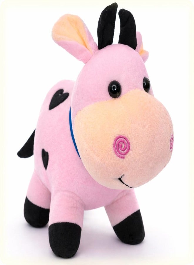 Aruvia Cute Cow Soft Toy Plush (27 cm) | Pink Stuffed Cow Animal Plush | Super Soft Cuddle Toy for Kids & Babies | Gift for Boys Girls | Nursery Bedroom Décor - Image 1