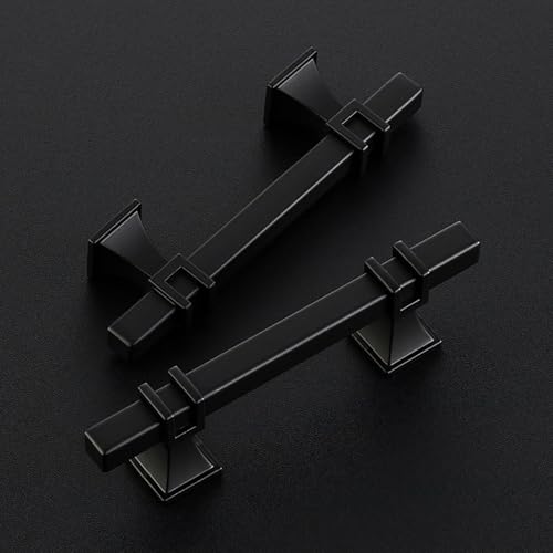 HOME EDIT 30 Pack 3 inch BlackCabinet Handles Square Zinc-Alloy Pulls for Kitchen Dresser Closet and Bathroom Cabinets Hardware - Image 4