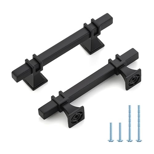 HOME EDIT 30 Pack 3 inch BlackCabinet Handles Square Zinc-Alloy Pulls for Kitchen Dresser Closet and Bathroom Cabinets Hardware - Image 1