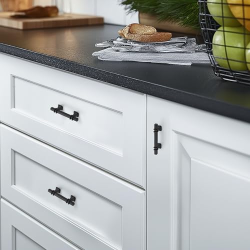 HOME EDIT 30 Pack 3 inch BlackCabinet Handles Square Zinc-Alloy Pulls for Kitchen Dresser Closet and Bathroom Cabinets Hardware - Image 5