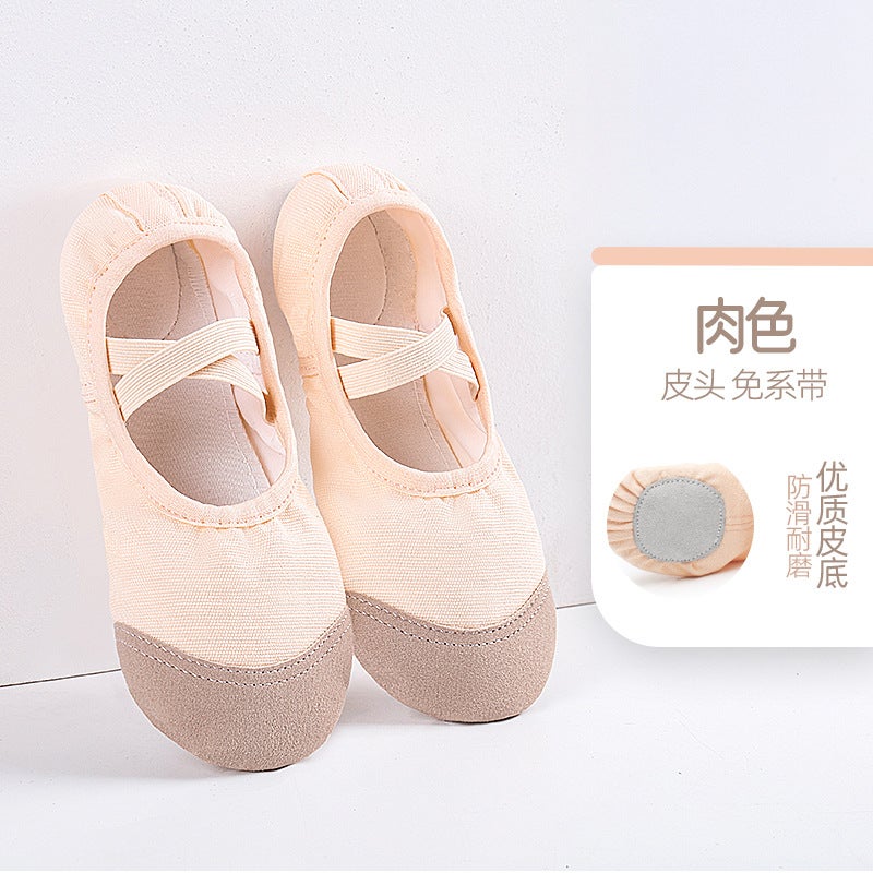 Generic Dance Shoes Womens Soft-soled Ballet Childrens Special Adult Chinese Dance Shoes Girls Cats Claw Dancing Flesh-colored Practice Shoes Flesh-colored leather