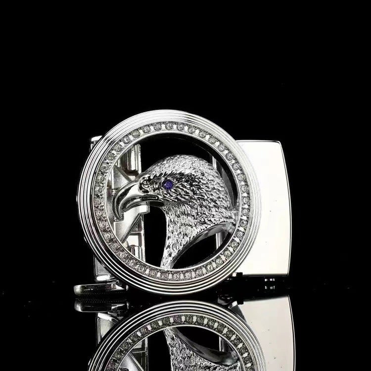 2023 Trendy Mens Alloy Belt Buckle 3.5CM Silver eagle button [no belt] 