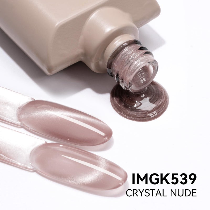 MAYCHAO 15ML Crystal Glassy Nude Cat Eye Gel Nail Polish 1Pc Silk Nude Cat Eye Gel Polish Soak off Holographic Magnetic Nail Polish for Nail Art Manicure Salon DIY at Home, 0.5 OZ - Image 2