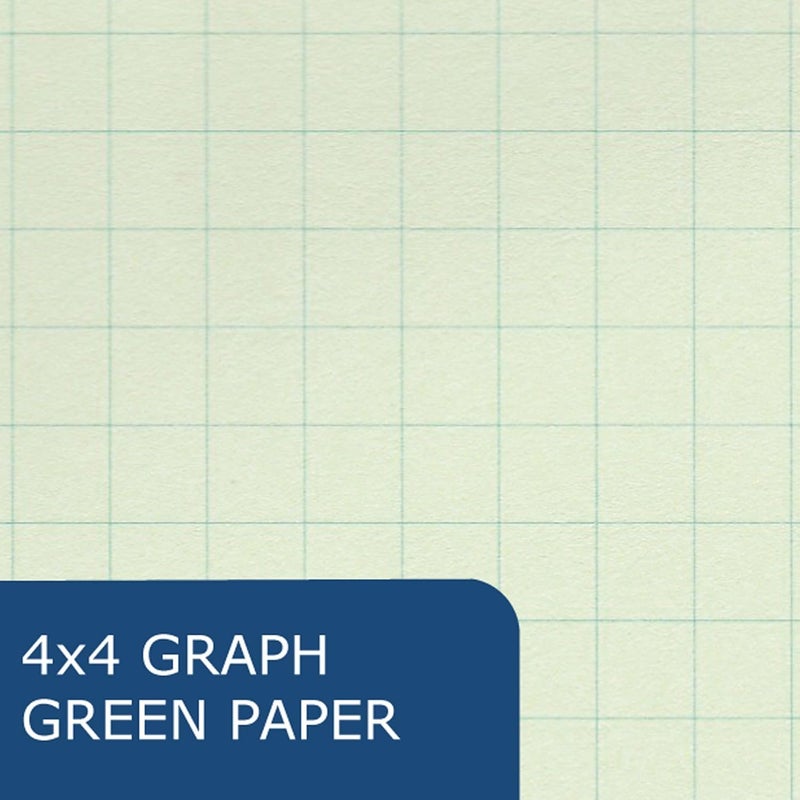 Roaring Spring Oversize Lab Notebook with Numbered Pages - 4x4 Grid Ruled, 11.75" x 9.25", 152 Pages of Heavyweight Green Paper, Red Board Cover - Image 3