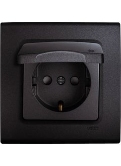 Viko Linnera Life Series Night Black Covered Grounded Socket Frameless 