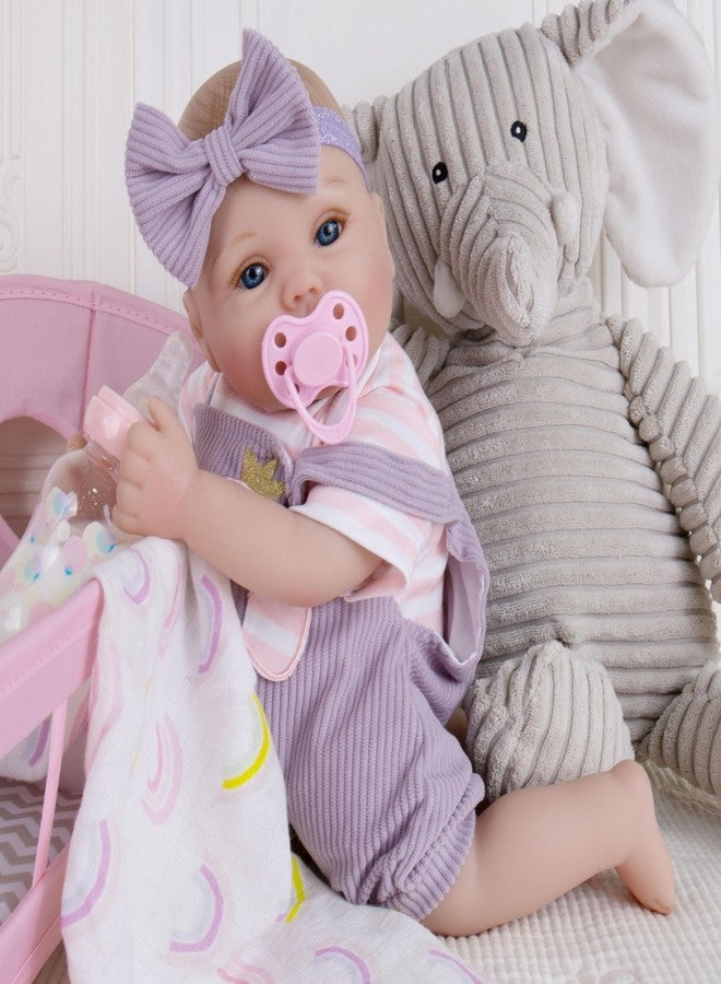 Milidool Lifelike Reborn Baby Dolls Girl-18 inch Realistic Newborn Baby Dolls, Soft Cloth Weighted Body with Feeding Toy, Gift for Kids Ages 3+ - Image 3
