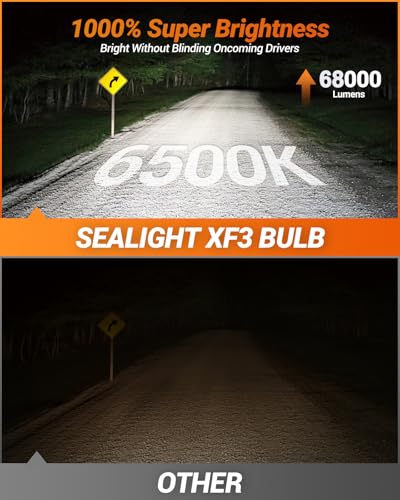 SEALIGHT H13 H10 LED Bulbs Combo 68000 Lumens 6500K Cool White Real 11 Size Fog Lights For Ford F150 20042014 Pack of 4 - Image 3