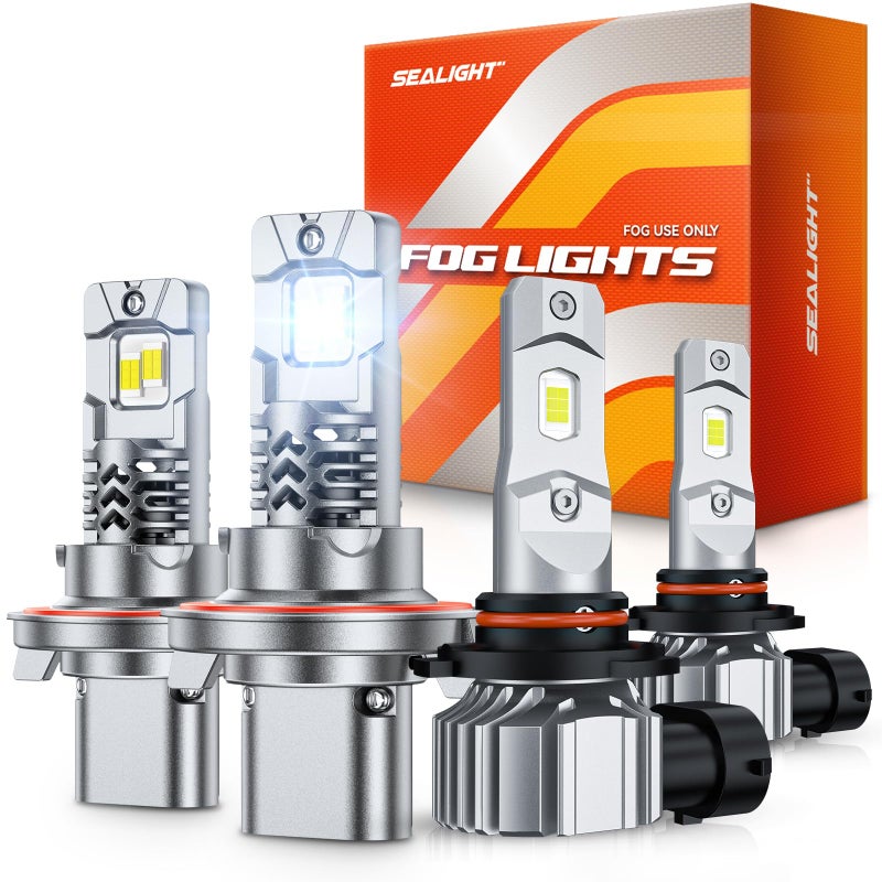 SEALIGHT H13 H10 LED Bulbs Combo 68000 Lumens 6500K Cool White Real 11 Size Fog Lights For Ford F150 20042014 Pack of 4 - Image 2