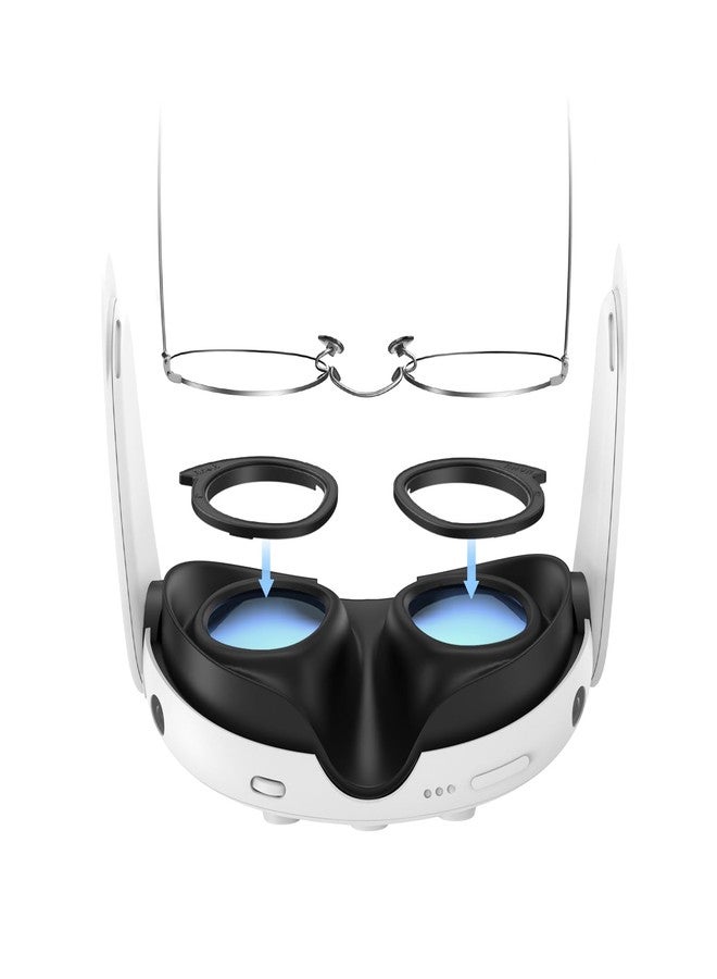 AMVR Lens Protector Set Compatible with Meta/Oculus Quest 3 Accessories,Glasses Spacer for Q3 Lenses,Soft Silicone Rings Protect Prescription Glasses(Only Spacer Frame, No Lenses) - Image 1