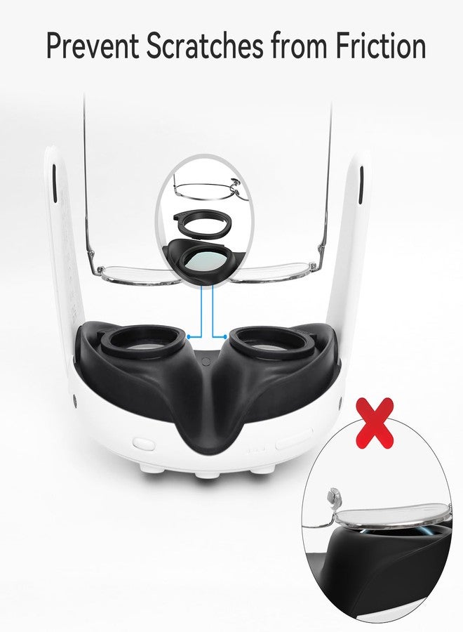 AMVR Lens Protector Set Compatible with Meta/Oculus Quest 3 Accessories,Glasses Spacer for Q3 Lenses,Soft Silicone Rings Protect Prescription Glasses(Only Spacer Frame, No Lenses) - Image 4