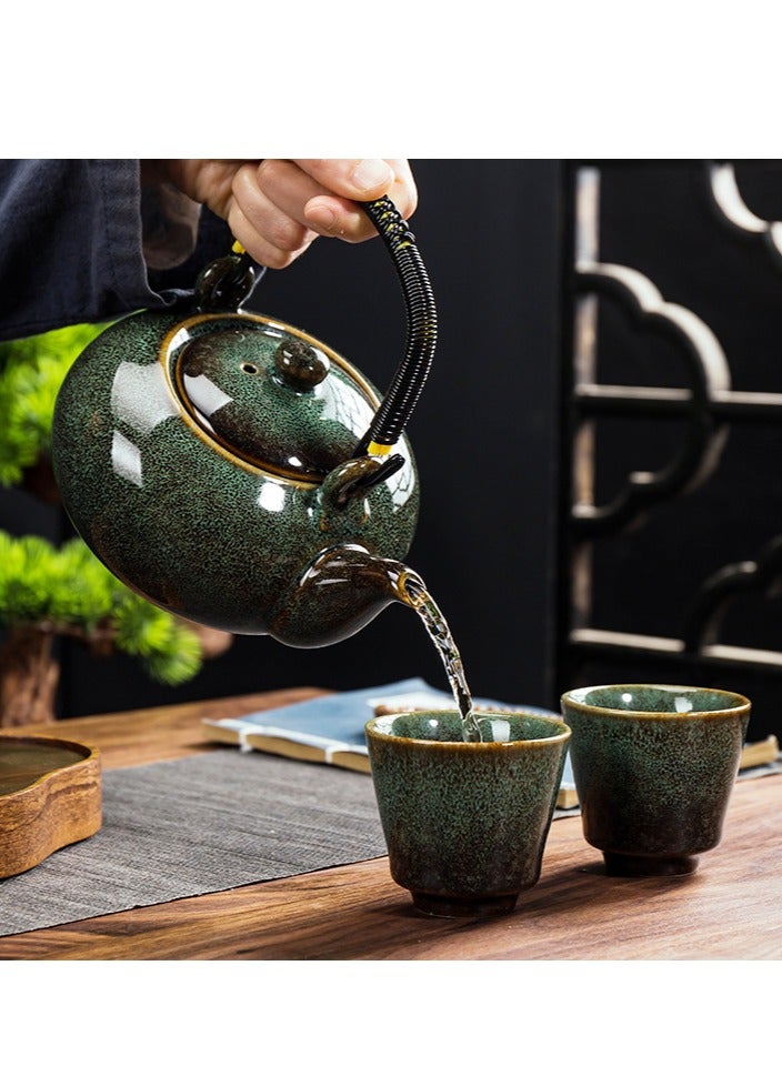 Large Kiln Transformation, Built Cup Tea Pot, Chinese Style Tea Set, Household Office Ceramic Single Pot, Lifting Beam Pot - Image 2