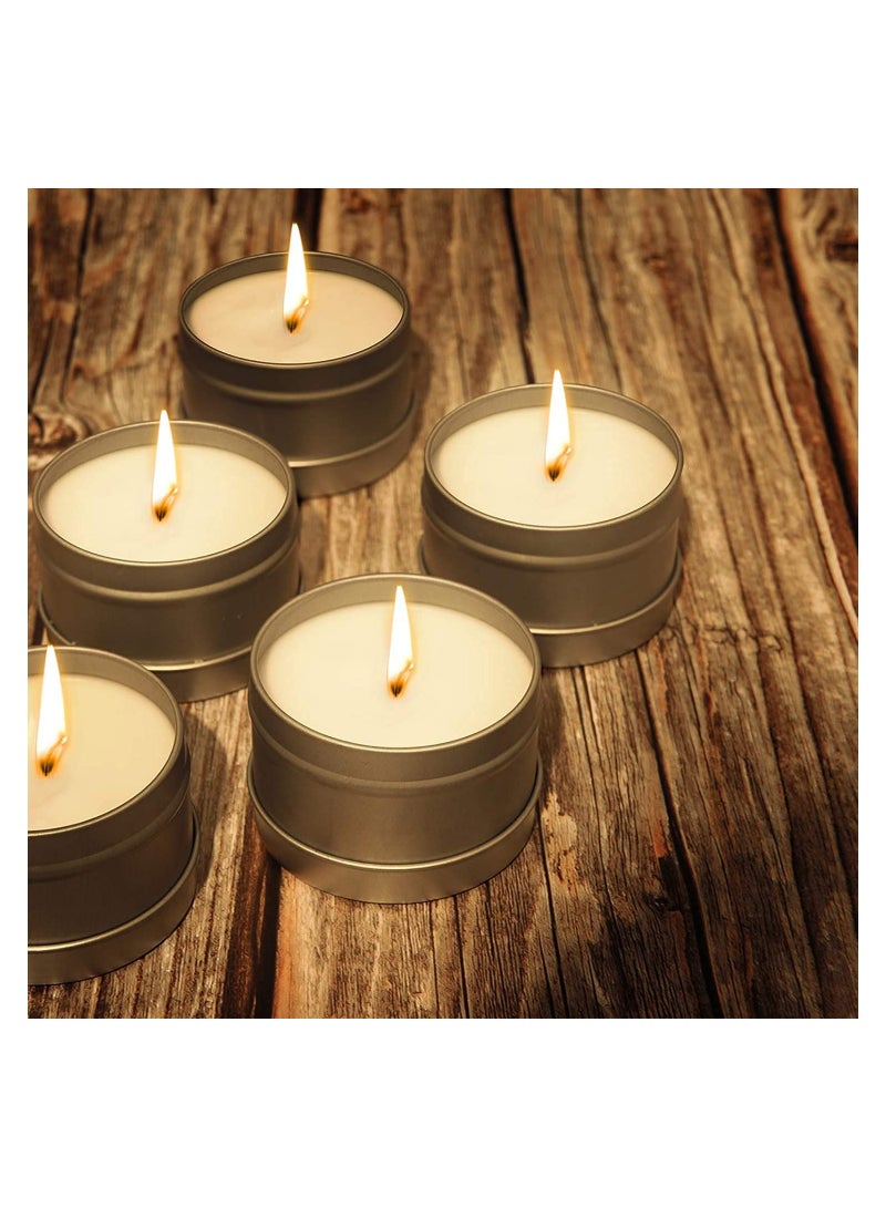 SYOSI Candle Tins, 5 Piece, Metal Candle Containers for Making Candles, Arts  Crafts, Dry Storage, Party Favors and More   Round Tin with Slip On Lids 70gPiece, 118ML, Silver - Image 4