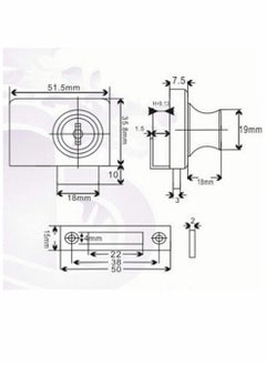 KASTWAVE Locks, Glass Door Display Double Open Glass Cabinet Display Cabinet Safety Lock, Suitable for 0.2-0.31""Glass Door, Separate Key Without Drilling, Zinc Alloy  - Image 2
