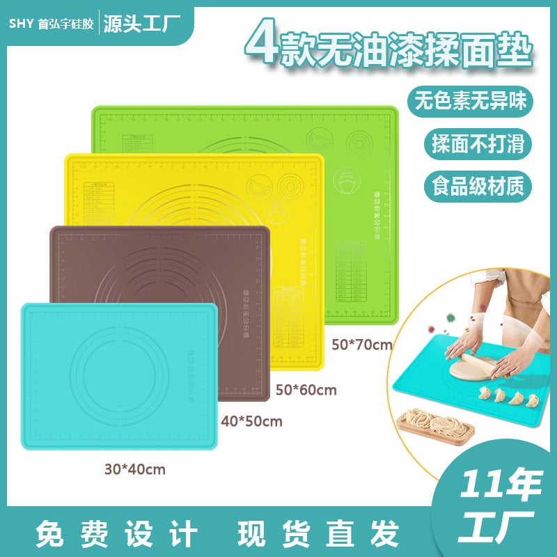 Platinum Silicone Dough Kneading Mat – Non-Slip High Temperature Resistant Baking Mat - Image 2