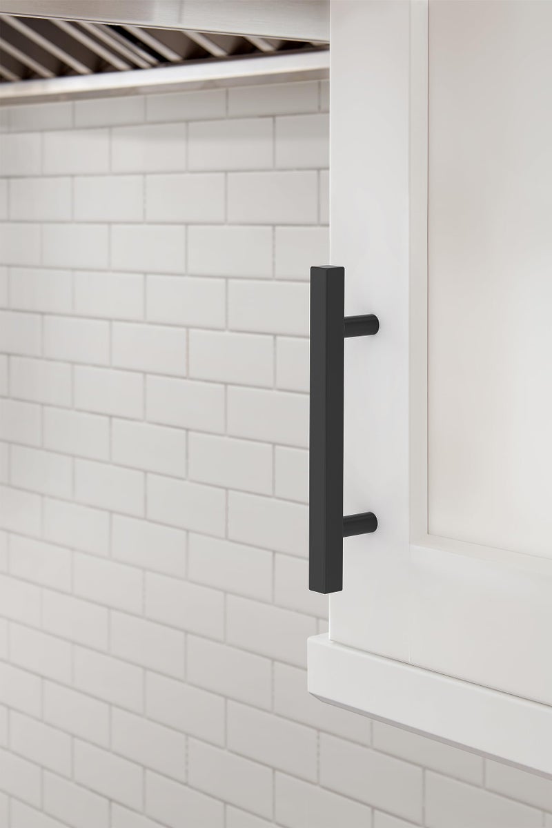Amerock 10Bx37176Mb | Matte Black Cabinet Pull | 3-3/4 Inch (96Mm) Center-To-Center | 10 Pack | Bar Pulls Square | Furniture Hardware - Image 2