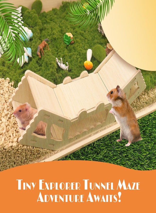 kcrygogo Wooden Hamster Tunnel Toy - Natural Chewable Hideout for Syrian, Dwarf Hamsters and Small Pets, Cage Decor and Play Accessory - Image 2