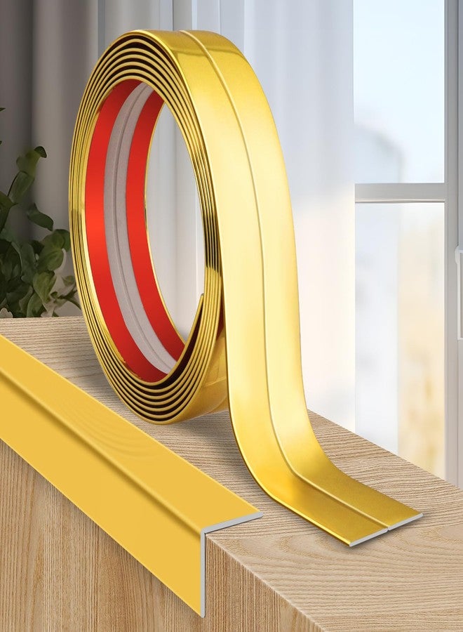 LSGCQ Flexible Wall Corner Protector, Peel and Stick Wall Corner Protector Edge Protector Self Adhesive Wall Strip Trim for Wall Edge Corner Ceiling (Gold, 2cm x 6m) - Image 1